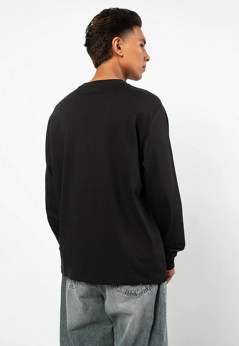 Футболка с длинным рукавом, триколор, Monologo, Calvin Klein Jeans, черный — фото 2