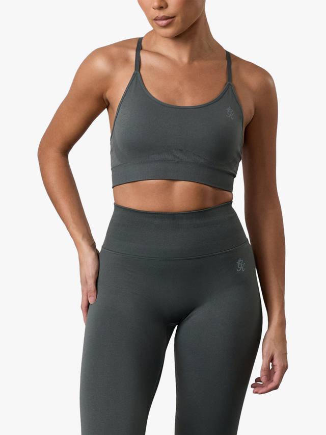 

Беспрошовный спортивный бра Low Impact Gym King, Green Smoke