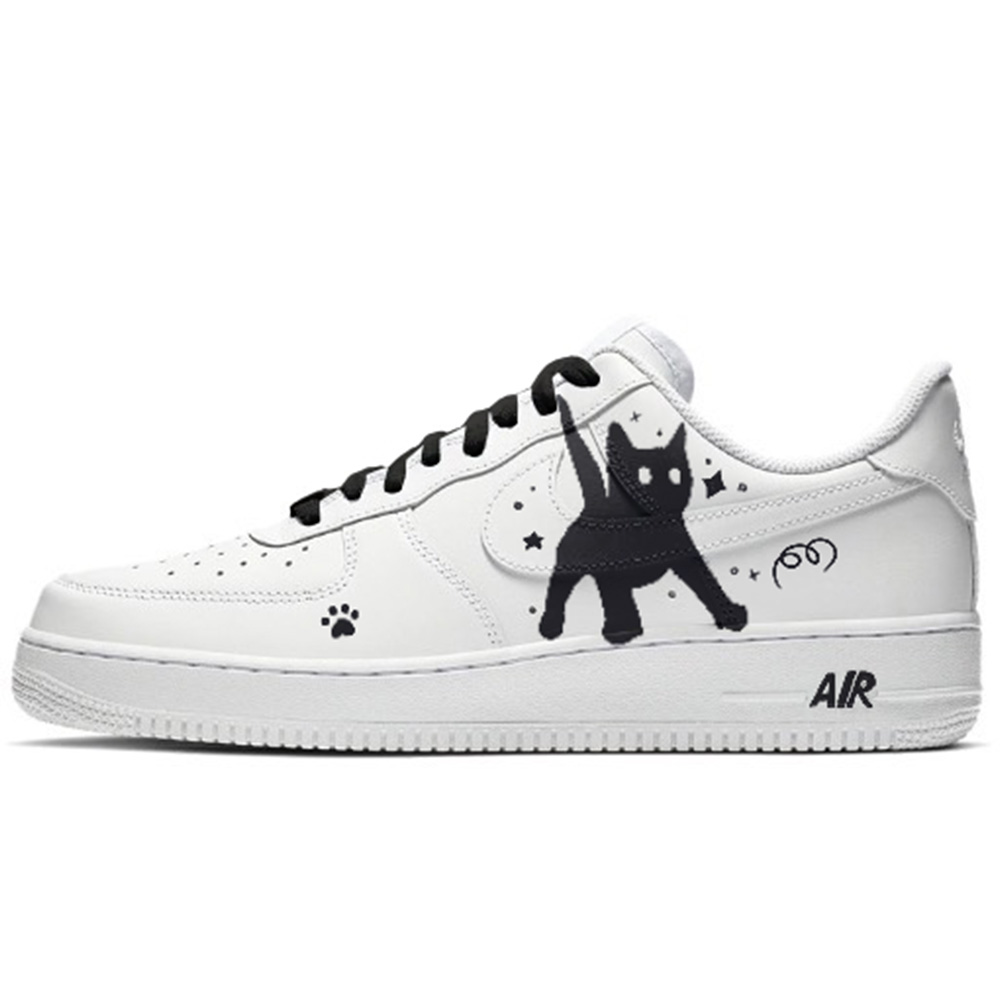 

Nike Air Force 1 Износостойкие низкие скейтерские кроссовки унисекс черно-белые, цвет White