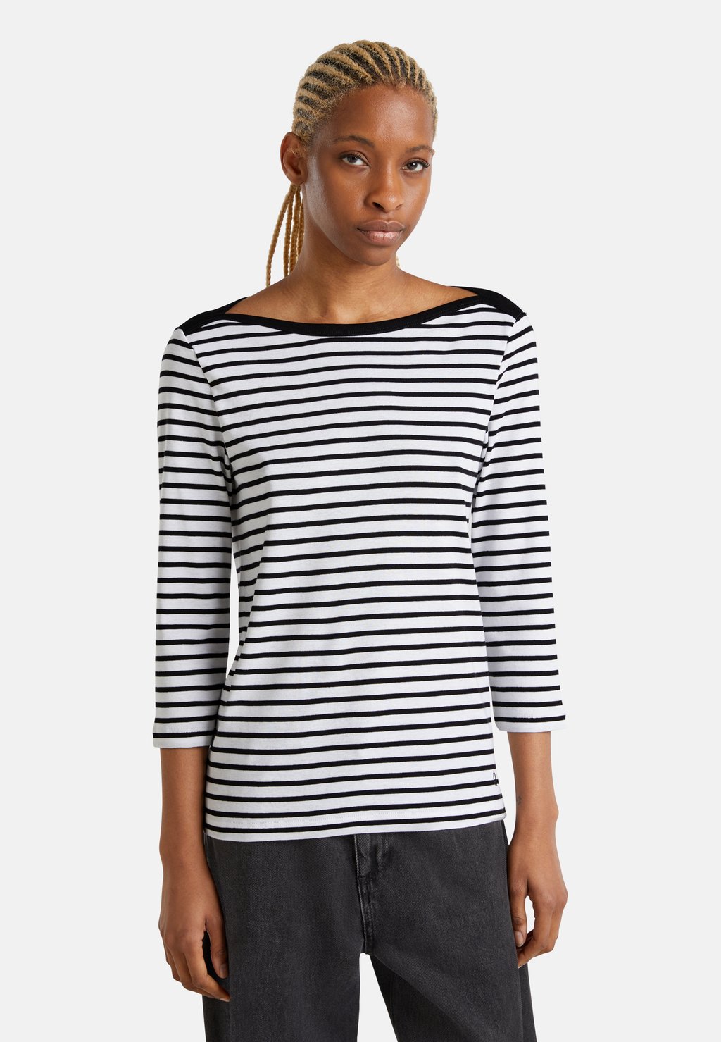 

Топ с длинными рукавами STRIPED 3/4 SLEEVE United Colors of Benetton, черный