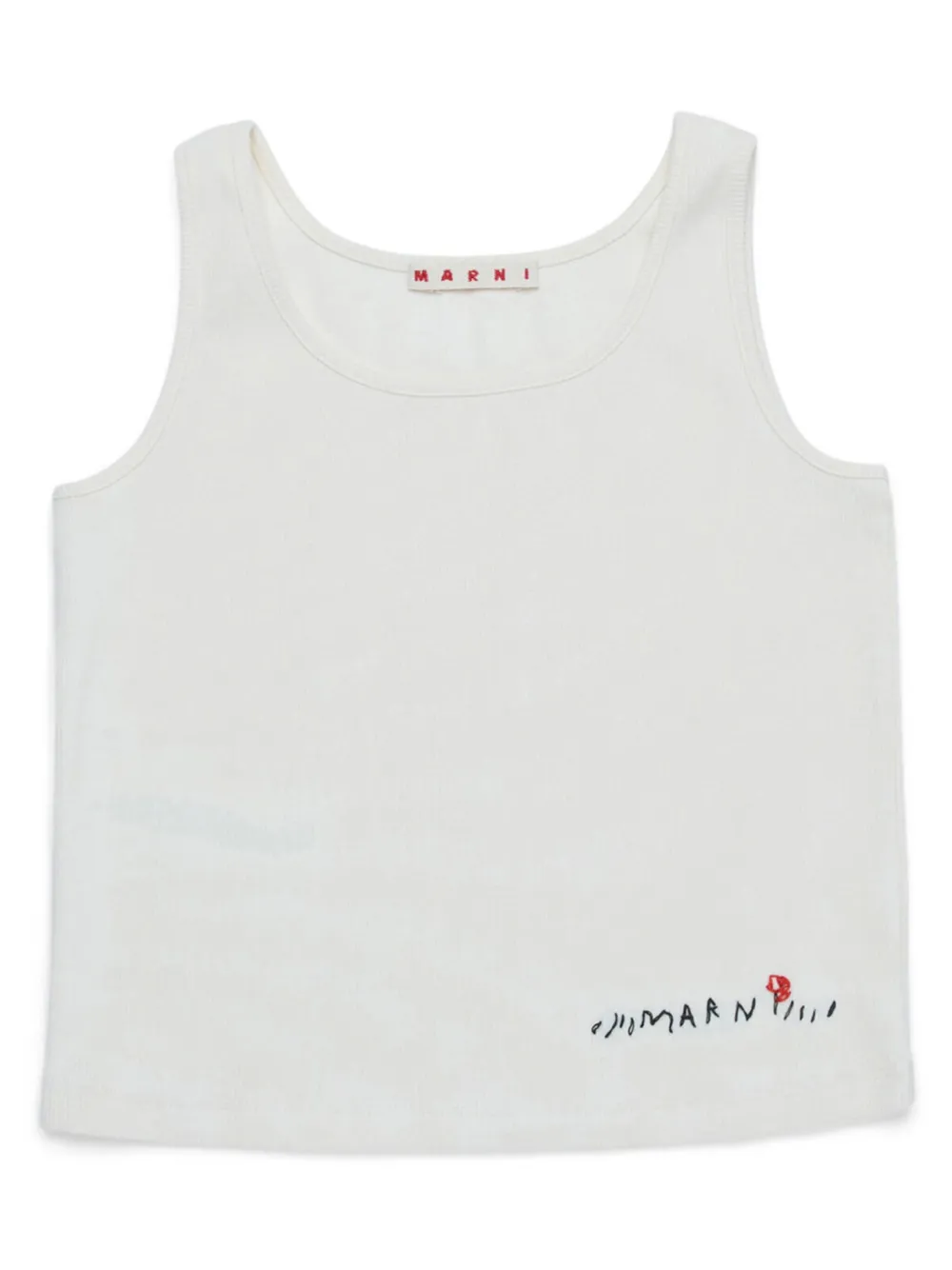

Топ с вышитым логотипом Marni Kids, белый