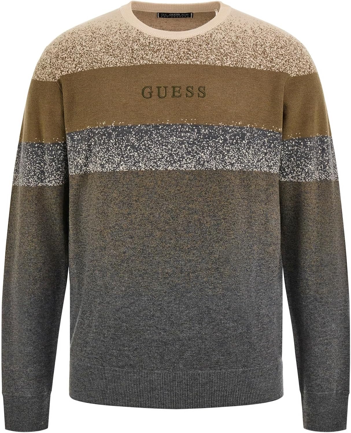 

GUESS мужской свитер Emmerson Spoted Blended, Grey Green Sand Color Block