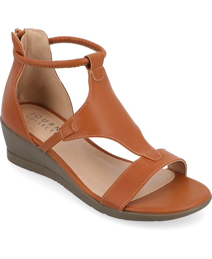 

Женские босоножки на танкетке с трейлом Journee Collection, цвет Tan