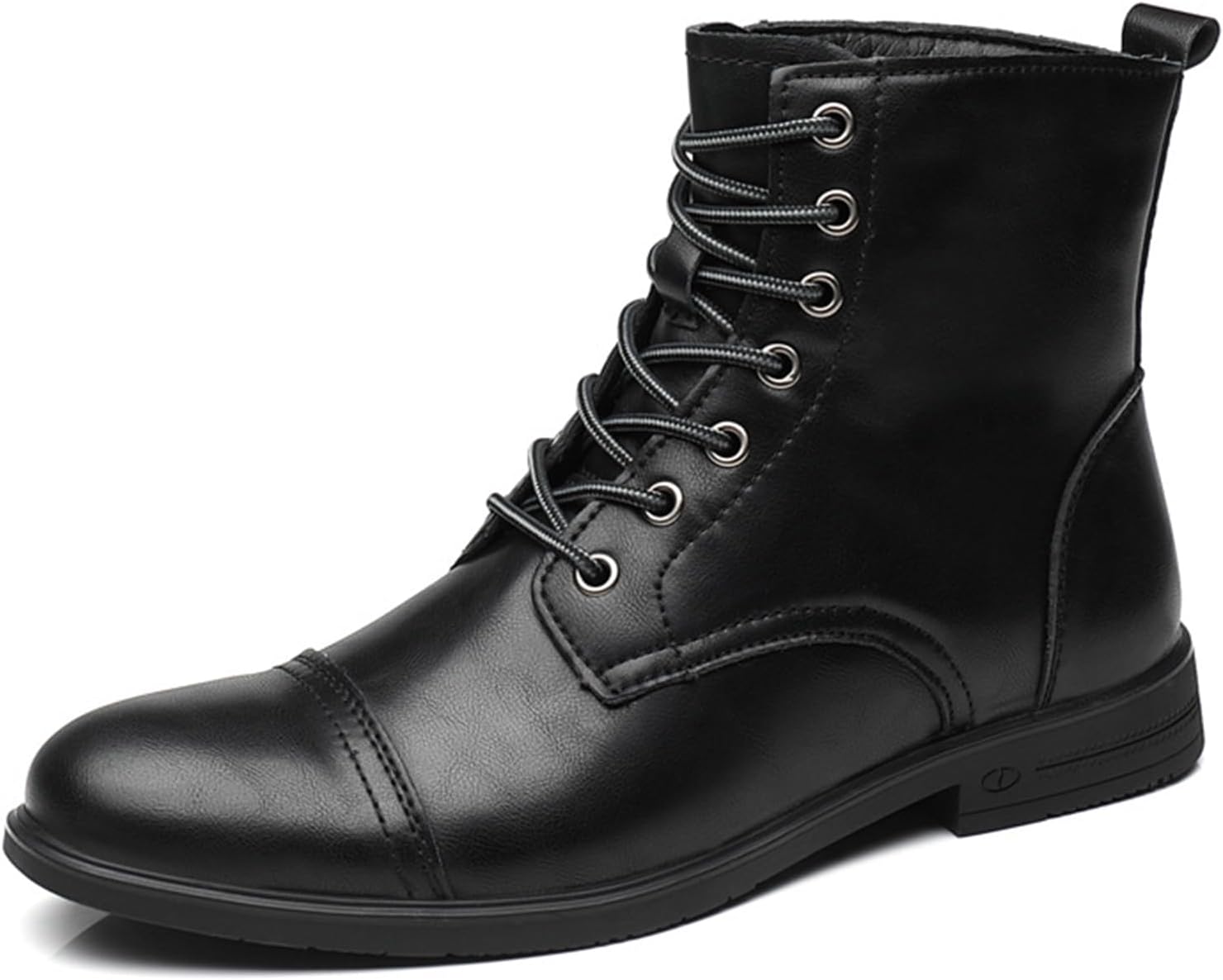 

NEKGNL Мужские высокие ботинки Чакка из натуральной кожи, классический округлый носок, шнуровка, мягкая подошва, мотоботинки, боевые ботинки до щиколотки, легкие, противоскользящие, пустынные ботинки, черный