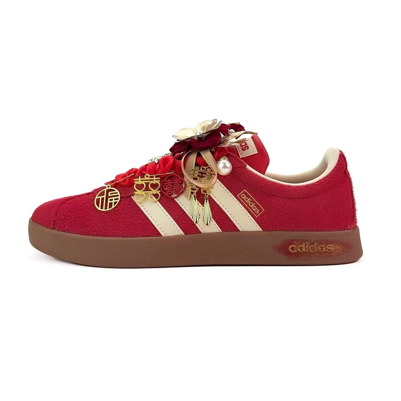 

Adidas Vl Court Classic Red Makeup Gold свадебные устойчивые к истиранию низкие кроссовки для скейтбординга Unisex Red