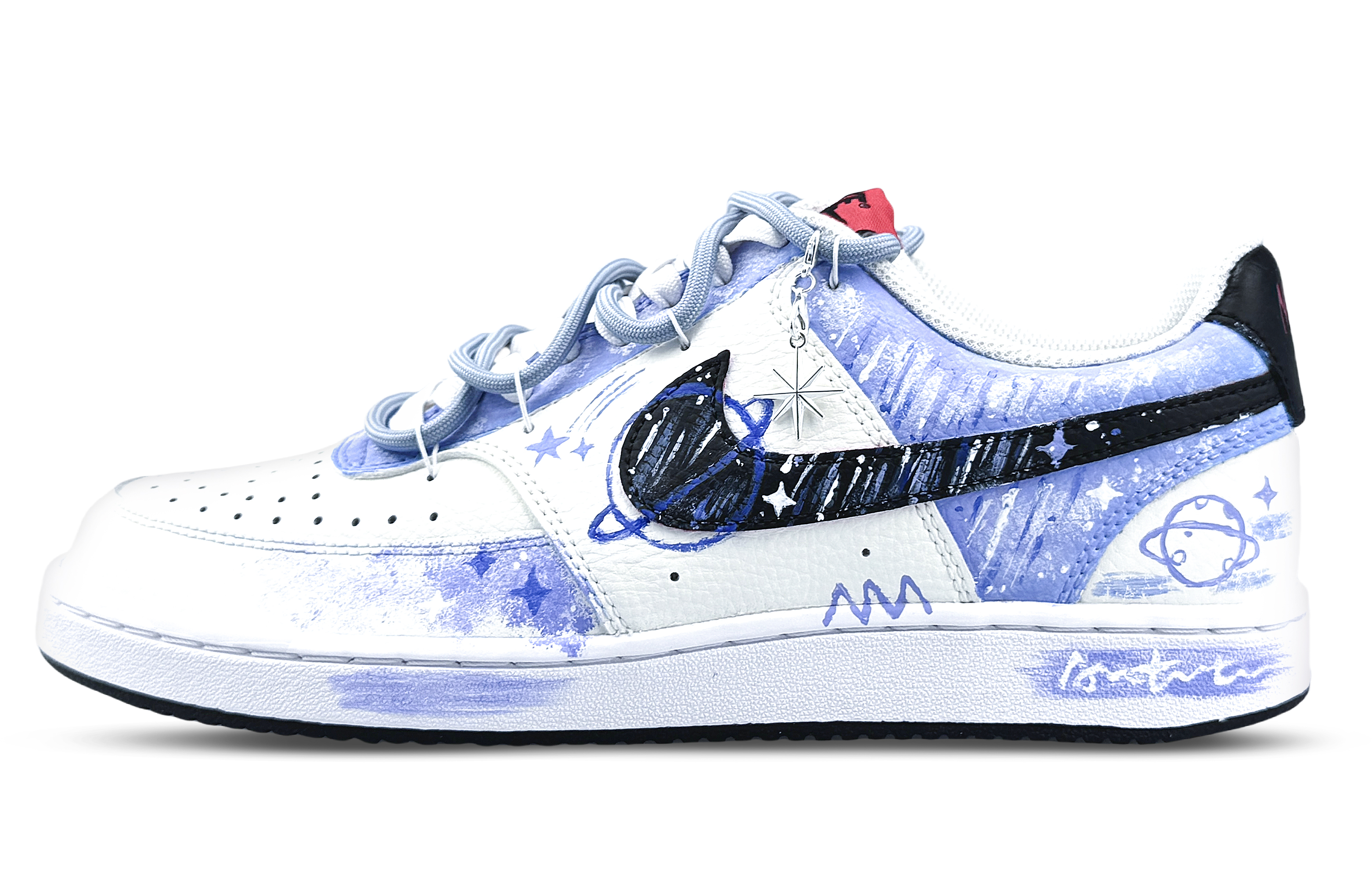

Nike Кроссовки Court Vision 1 для скейтбординга, износостойкие, белые, синие, мужские