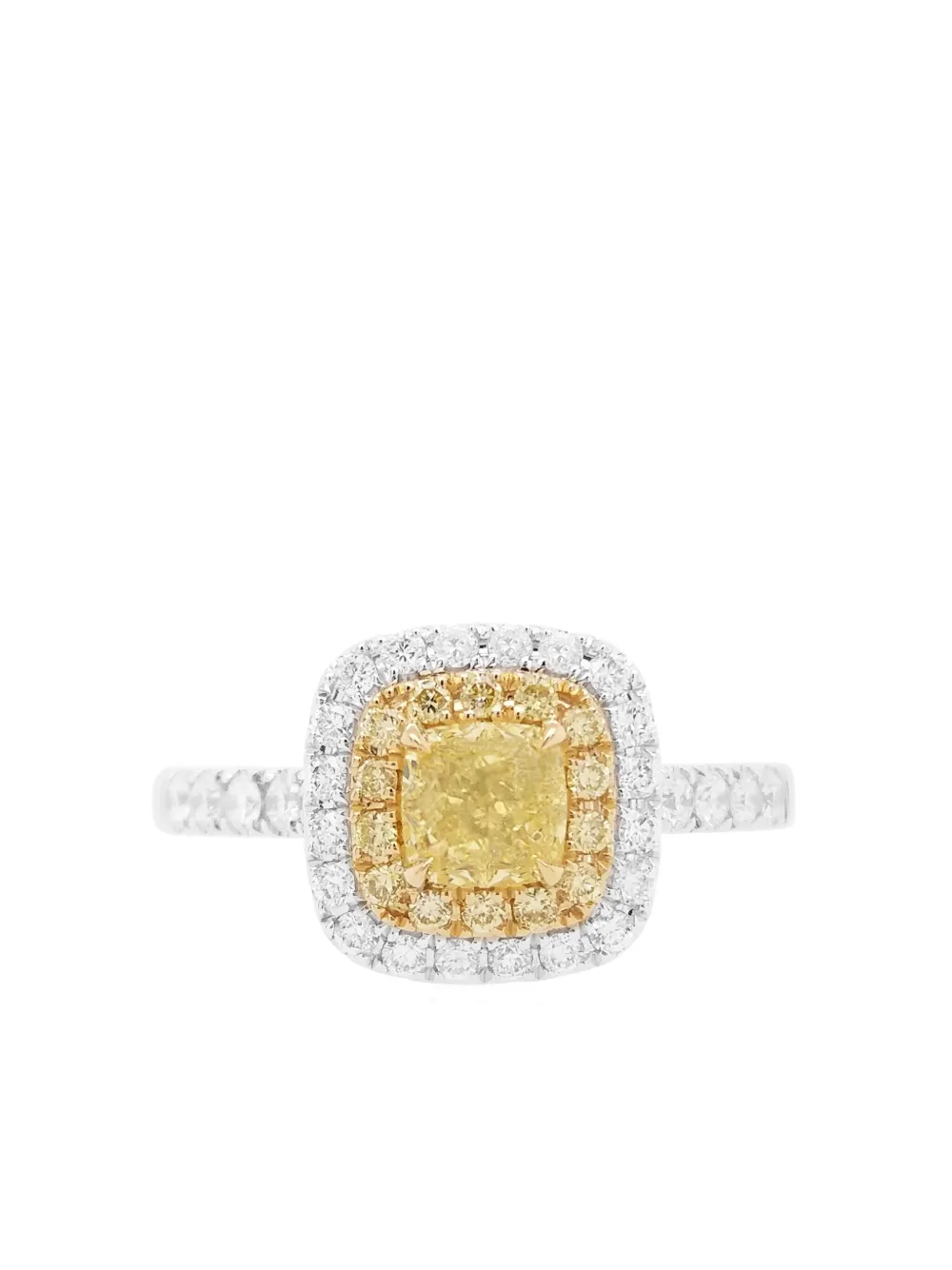 

Кольцо из 18-каратного белого золота с бриллиантом огранки «кушон» HYT Jewelry, желтый