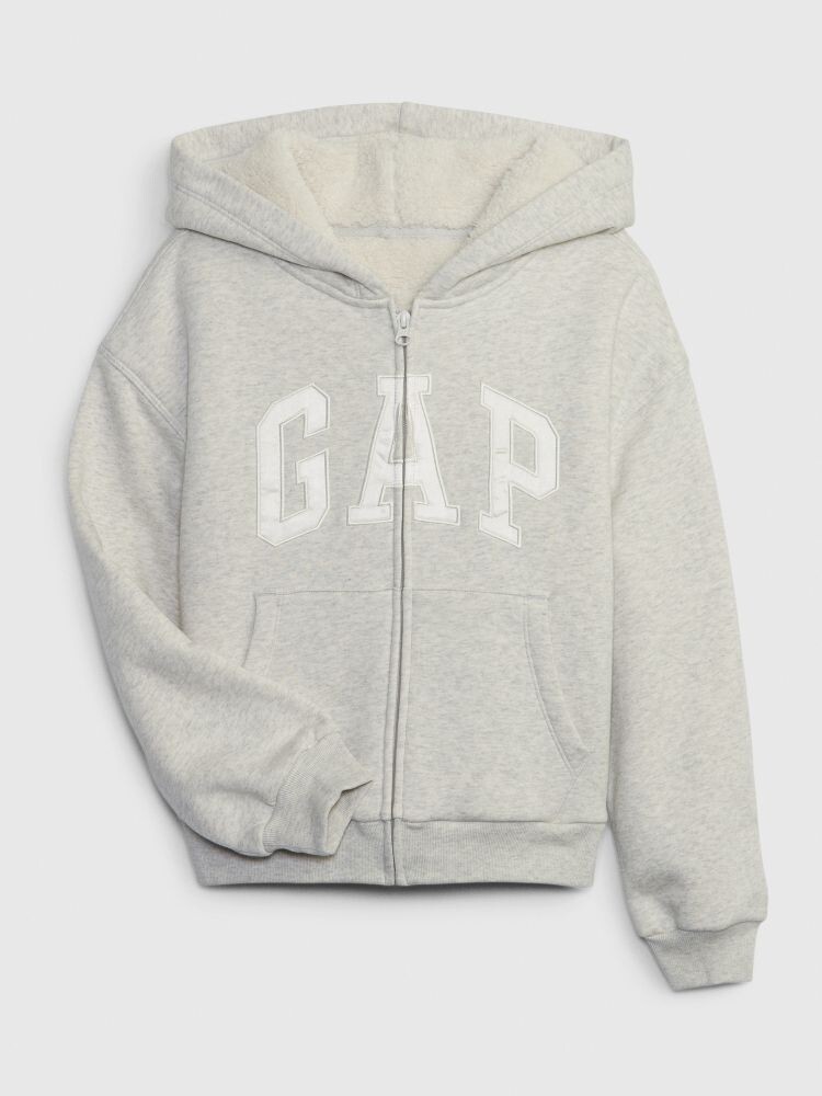 

Детская утепленная толстовка с логотипом Gap, серый