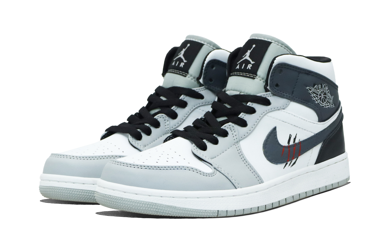 Jordan Air 1 Subtle Texture Crampons Абразивостойкие кроссовки Mid Top в винтажном стиле Unisex серый — фото 4
