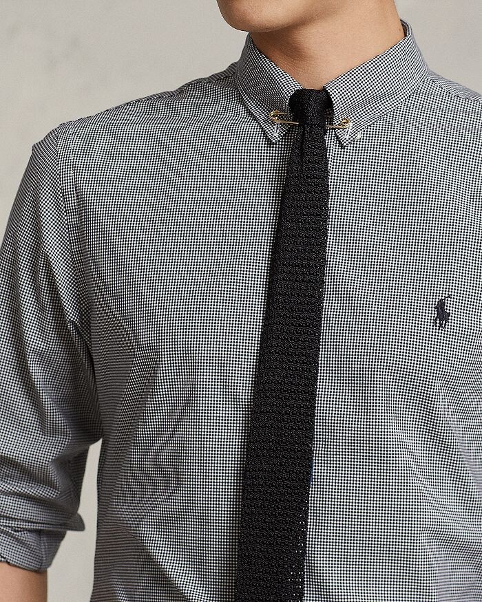 Рубашка узкого кроя из поплина на пуговицах с длинными рукавами Polo Ralph Lauren, черный — фото 4