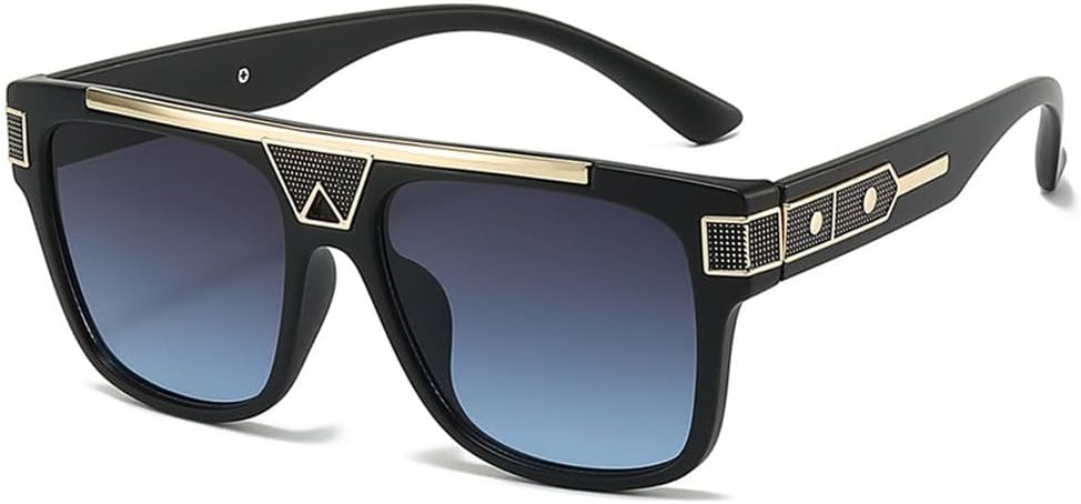 

Роскошные солнцезащитные очки в крупной оправе, винтажные, с заклепками, зеркальные, для мужчин и женщин, из сплава, для активного отдыха, с защитой от УФ-излучения UV400 generic, Gray Blue