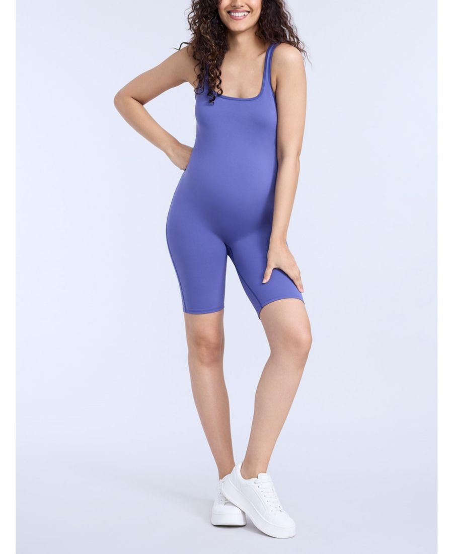 

Женский короткий спортивный комбинезон без рукавов для беременных - для материнства Motherhood Maternity, Skipper blue