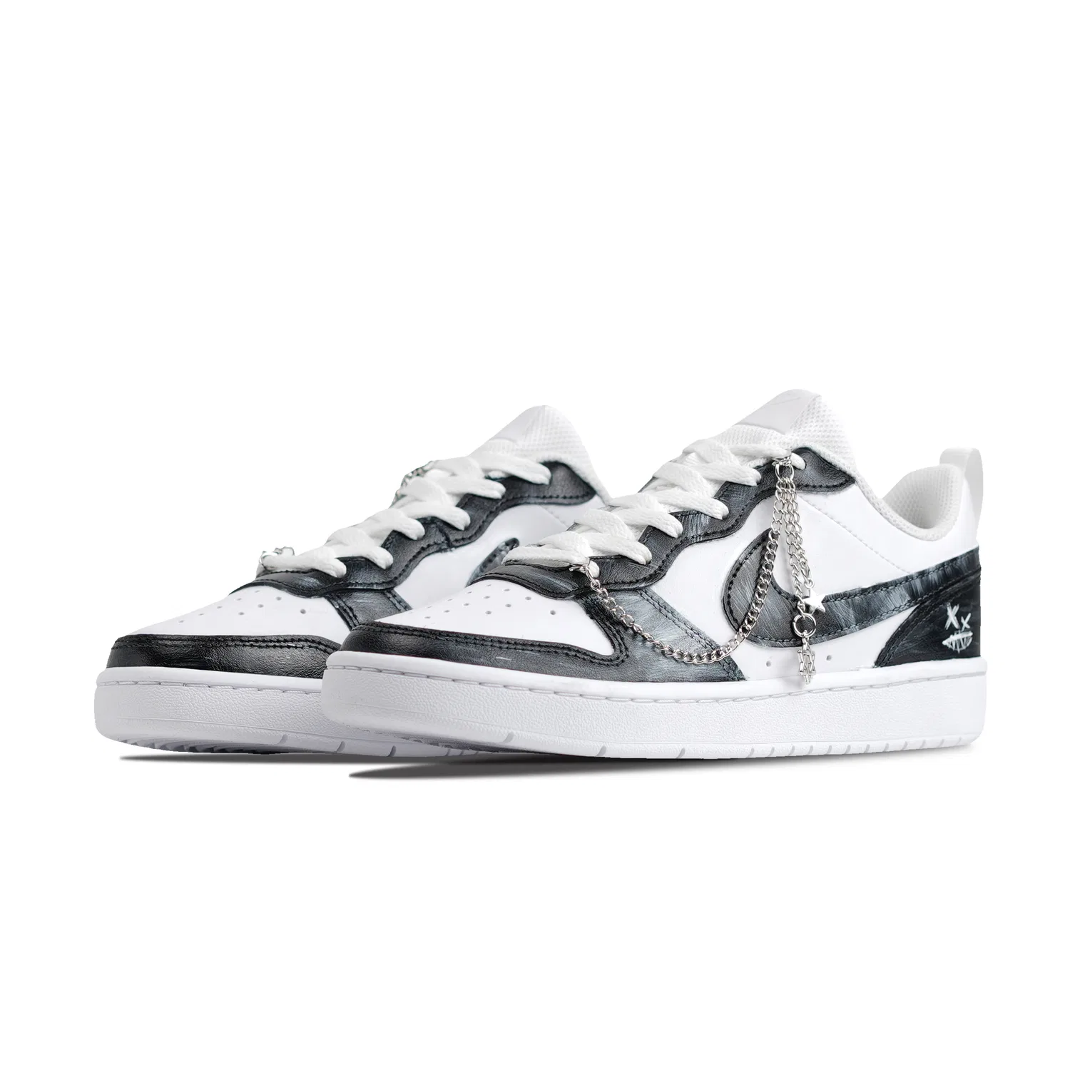 Кроссовки детские Nike Court Borough Six Pointed Star Leather Gray — фото 4