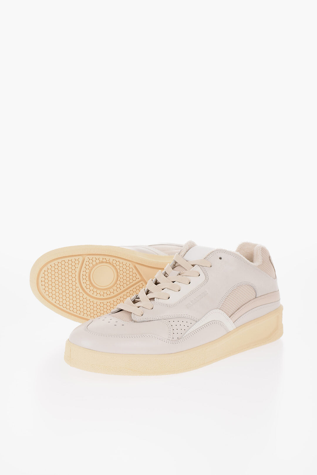 

Кроссовки Jil Sander Lace-Up Dragon Leather с резиновой подошвой, белый