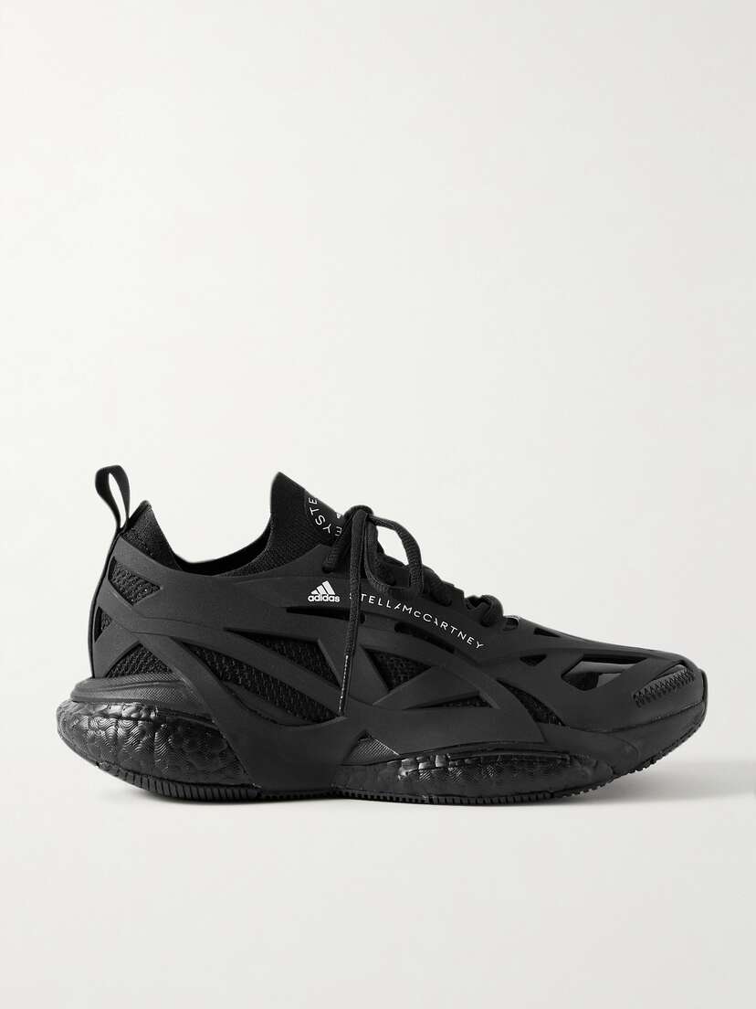 Кроссовки Solarglide Primeknit и резиновые Adidas By Stella Mccartney, черный