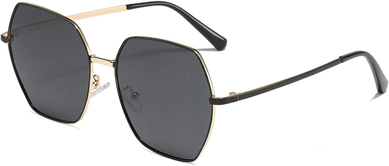 

Женские поляризованные солнцезащитные очки, мужские солнцезащитные очки с защитой от УФ-излучения UV400, металлическая оправа, для вождения, пляжа, вечеринок VFDHN, Gold Black