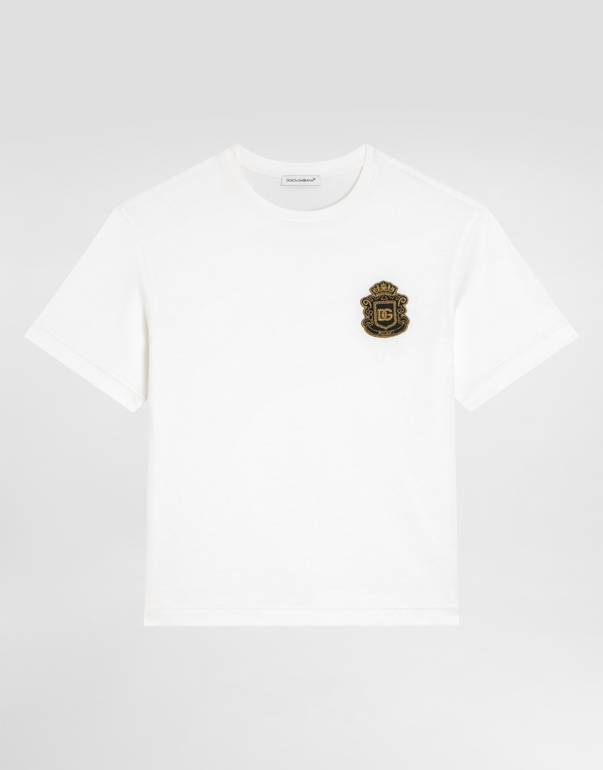 

Футболка из джерси с геральдической нашивкой DG DOLCE & GABBANA, белый