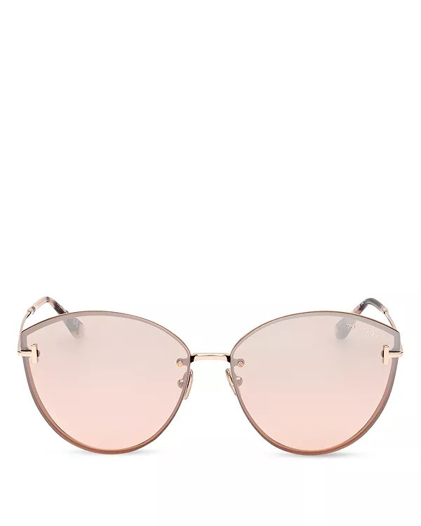 Солнцезащитные очки Evangeline «кошачий глаз», 63 мм Tom Ford, золотой — фото 2