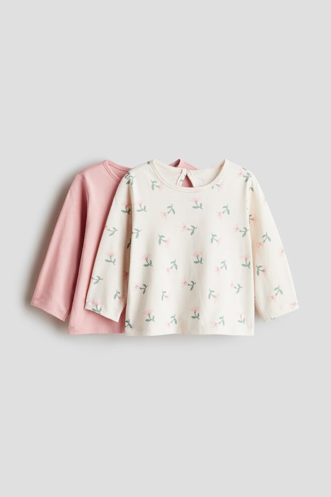 

Комплект из 2 хлопковых рубашек с длинными рукавами H&M, розовый