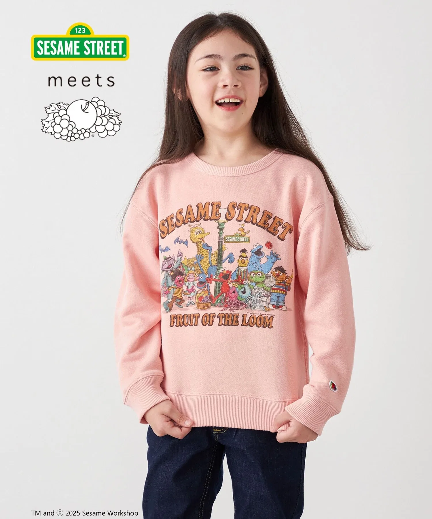 Детская футболка с принтом Sesame Street SHIPS any розовая