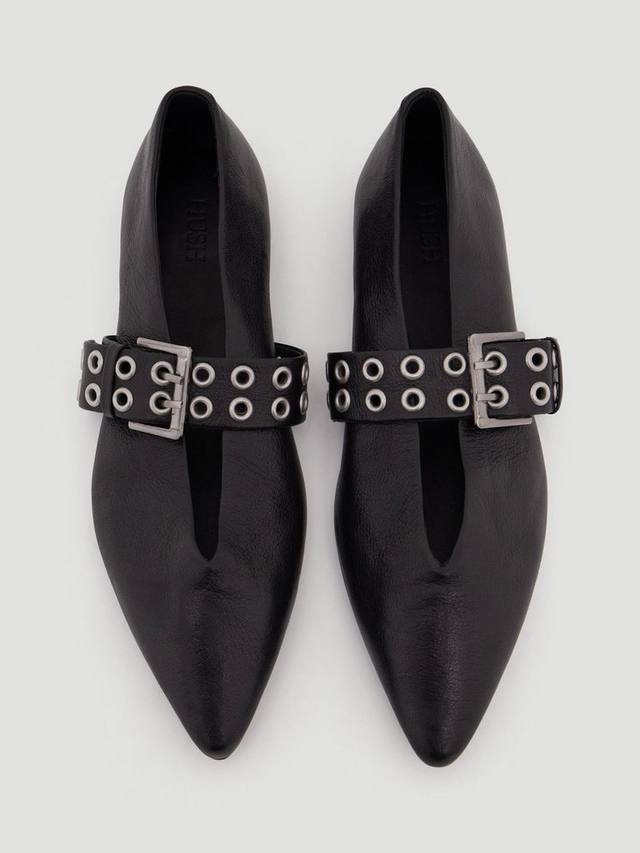 Туфли-лодочки с заостренным мысом и пряжкой HUSH, Black — фото 2