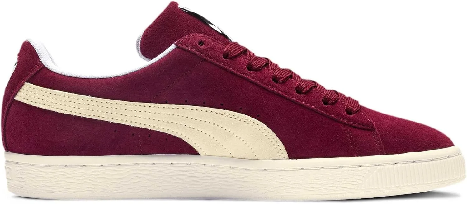 PUMA Унисекс замшевые классические кроссовки для взрослых, белый/красный — фото 3