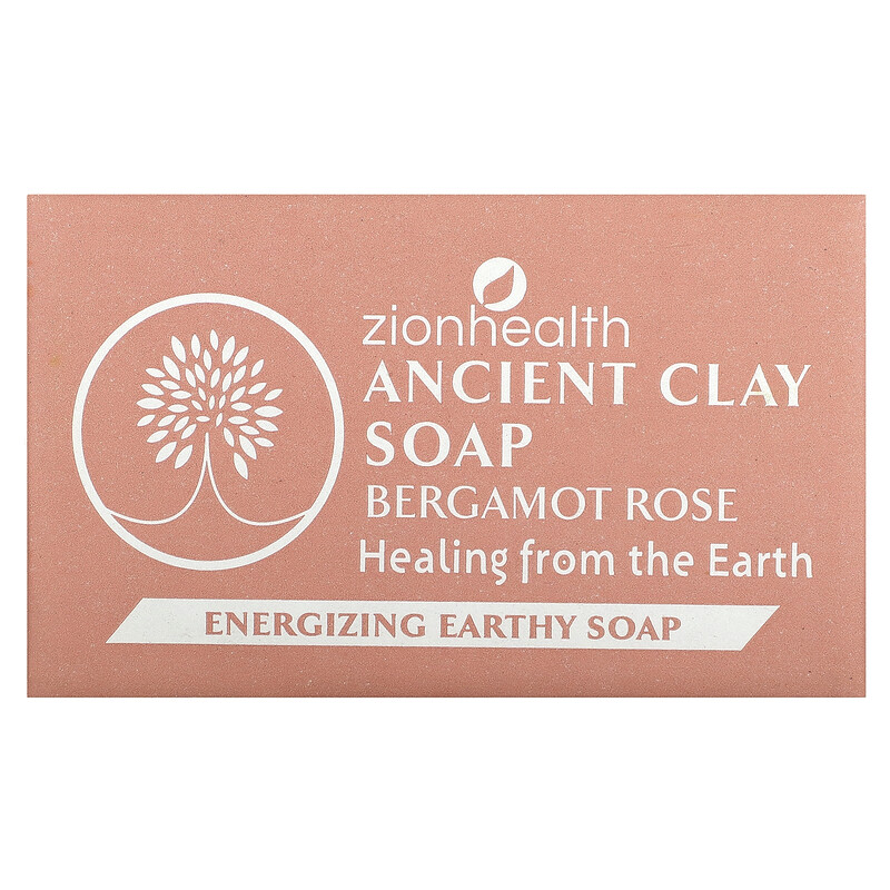 

Zion Health, Кусковое мыло с бергамотом и розой Ancient Clay, 170 г (6 унций)