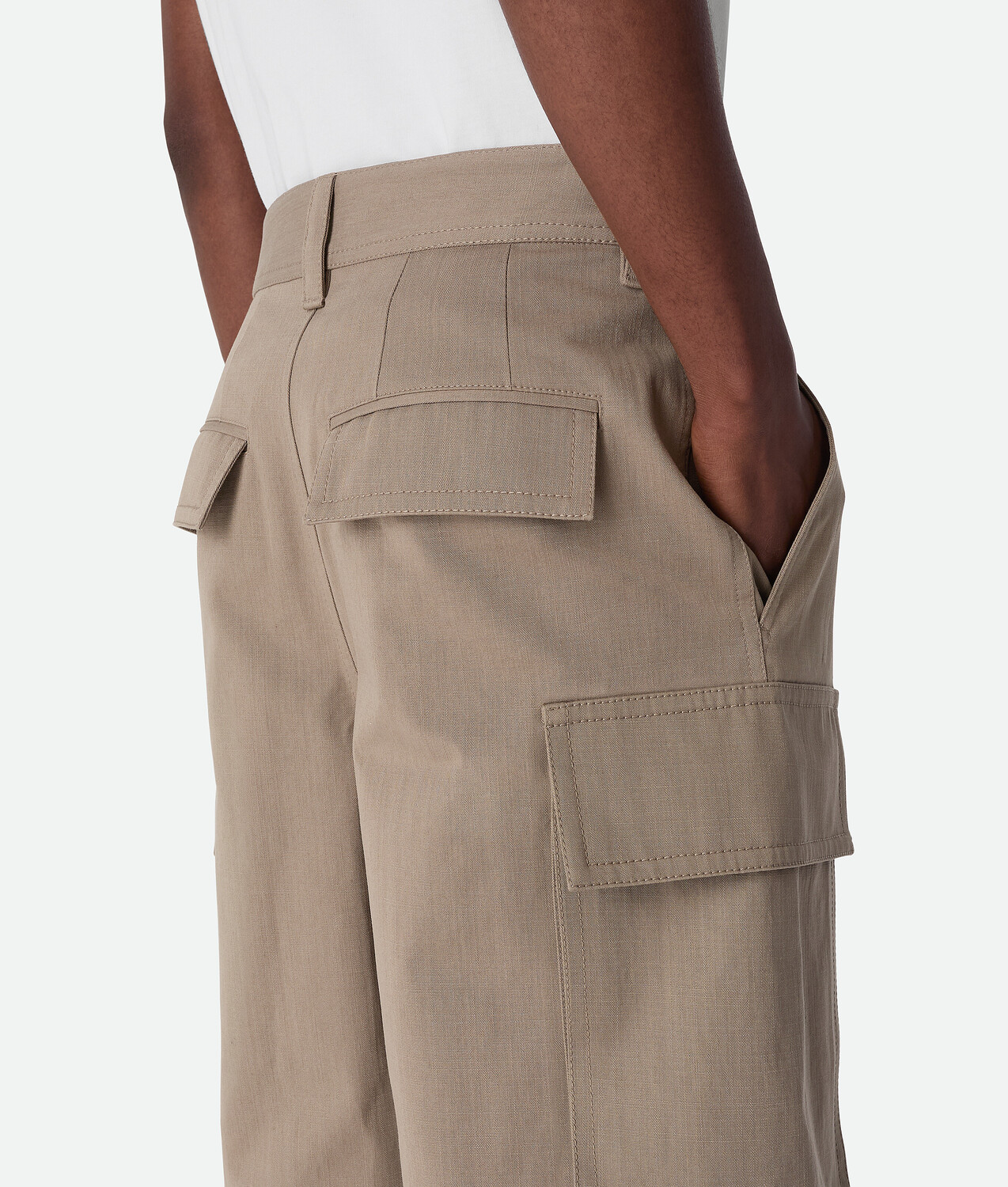 Cotton twill cargo pants BOTTEGA VENETA, серая тюлень — фото 4