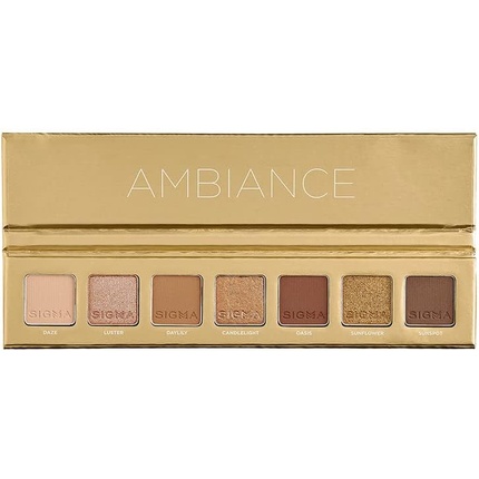 

Sigma Beauty Mini Eyeshadow Palette Ambiance 7 сияющих оттенков теней для век — матовый, мерцающий, с металлическим финишем — высокопигментированная веганская палитра для макияжа глаз — чистые косметические продукты