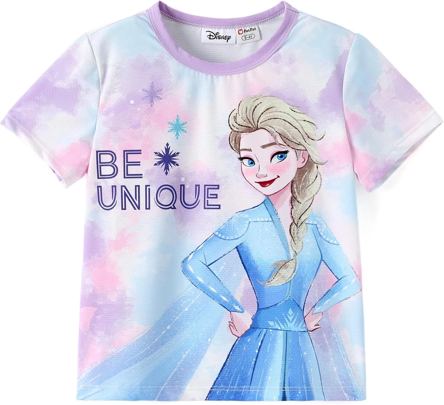 Футболка с графическим принтом Disney Princess Frozen Marvel Stitch Minnie Mickey Star Wars для девочек и мальчиков, быстросохнущая, с защитой от УФ-излучения, размер 2-9 лет, Frozen Elsa