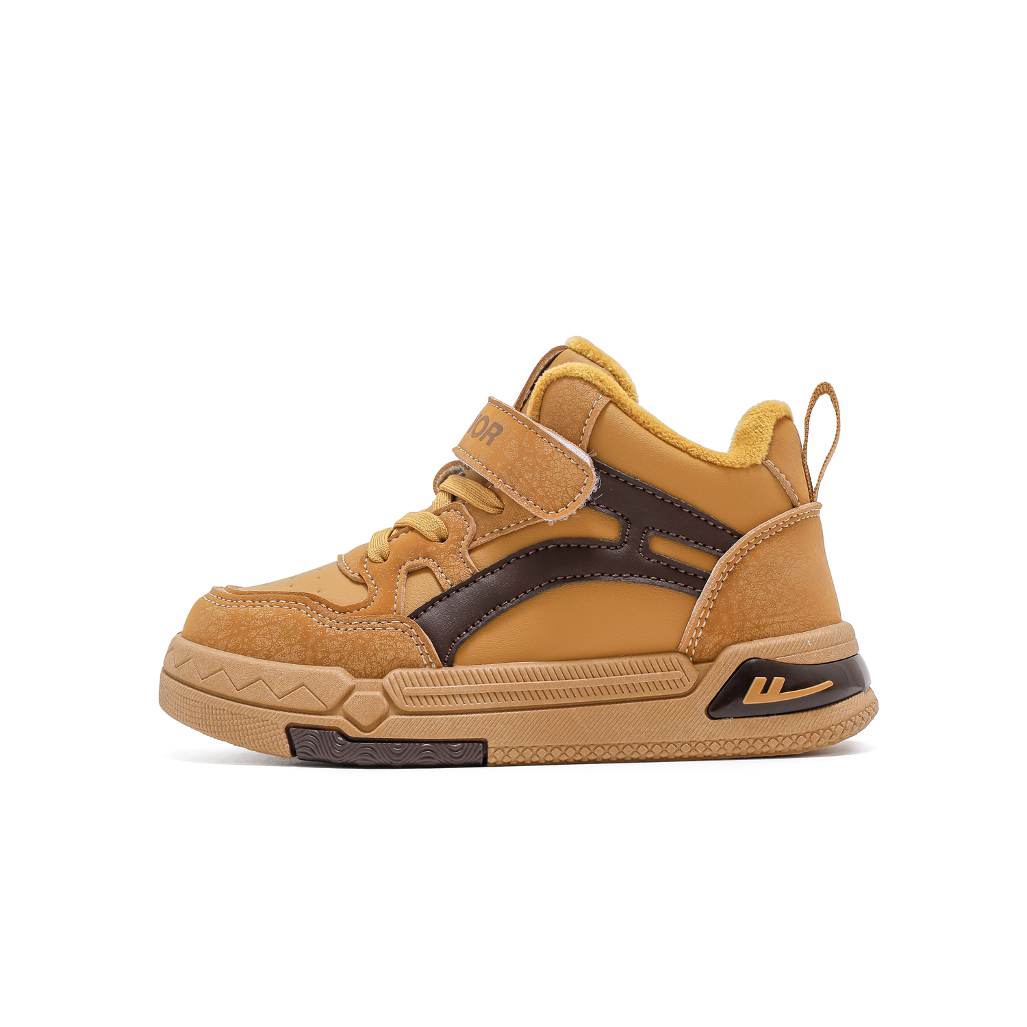 

Легкие утепленные детские скейтерские кроссовки Mid Top с амортизацией WARRIOR, earth желтый/темно-коричневый