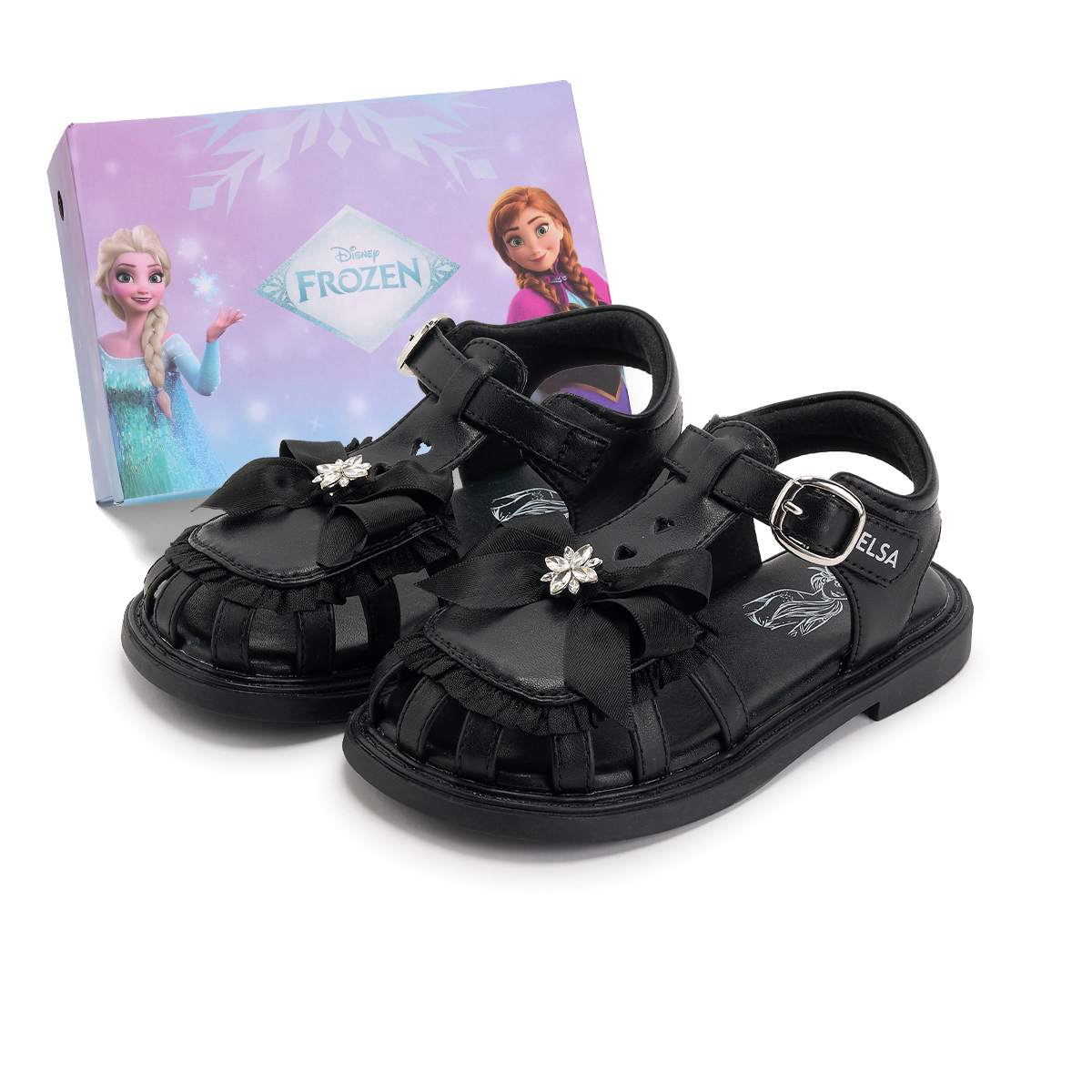 Сандалии серии Frozen Series с низким верхом, амортизирующие, устойчивые к истиранию, дышащие, противоскользящие, детские Disney, черный — фото 2