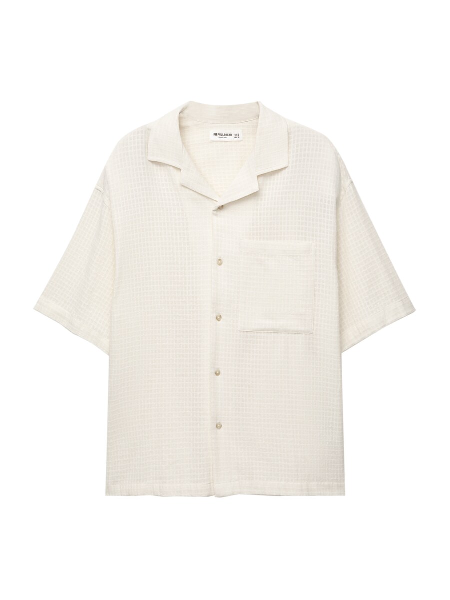 

Рубашка на пуговицах Comfort fit Pull&Bear, белый