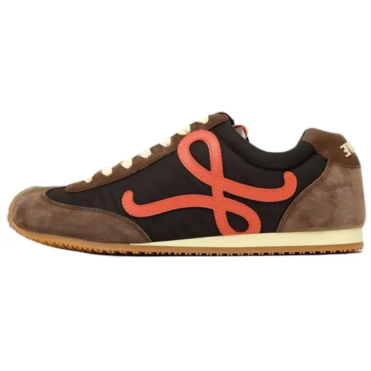 Балетки Ballet Runner 2.0 Low top повседневные женские туфли Chocolate/Coral/Yellow LOEWE, Original Shoe Box Included — фото 2