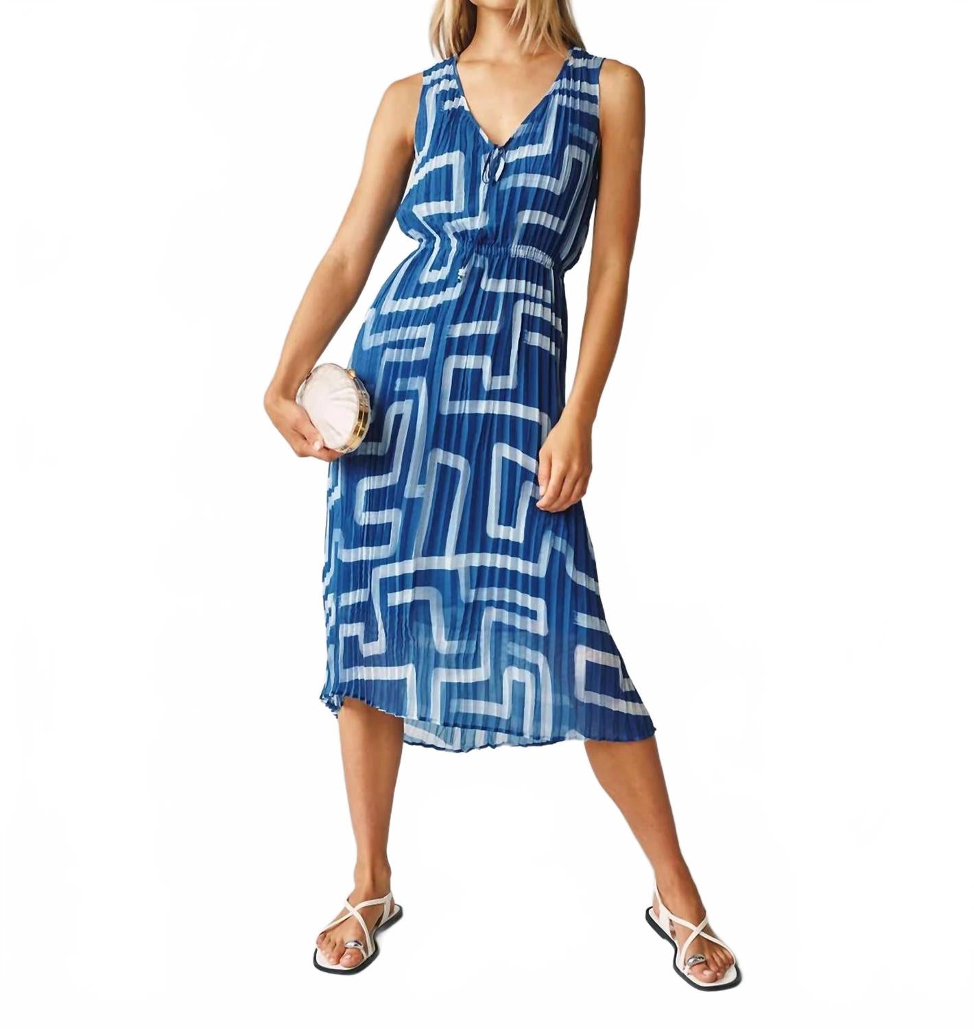 

Платье-миди плиссированное с принтом "Береговая линия" Bella Dahl, Coastline Print