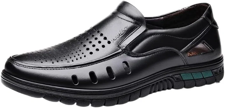 Мокасины мужские с вырезами сетка Handmade Flat Casual Loafers Breathable Comfortable Casual Moccasin, Black DHFIRUFSHLO