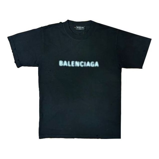 

Футболка Balenciaga Blurred Logo T-Shirt 'Black Blue', черный