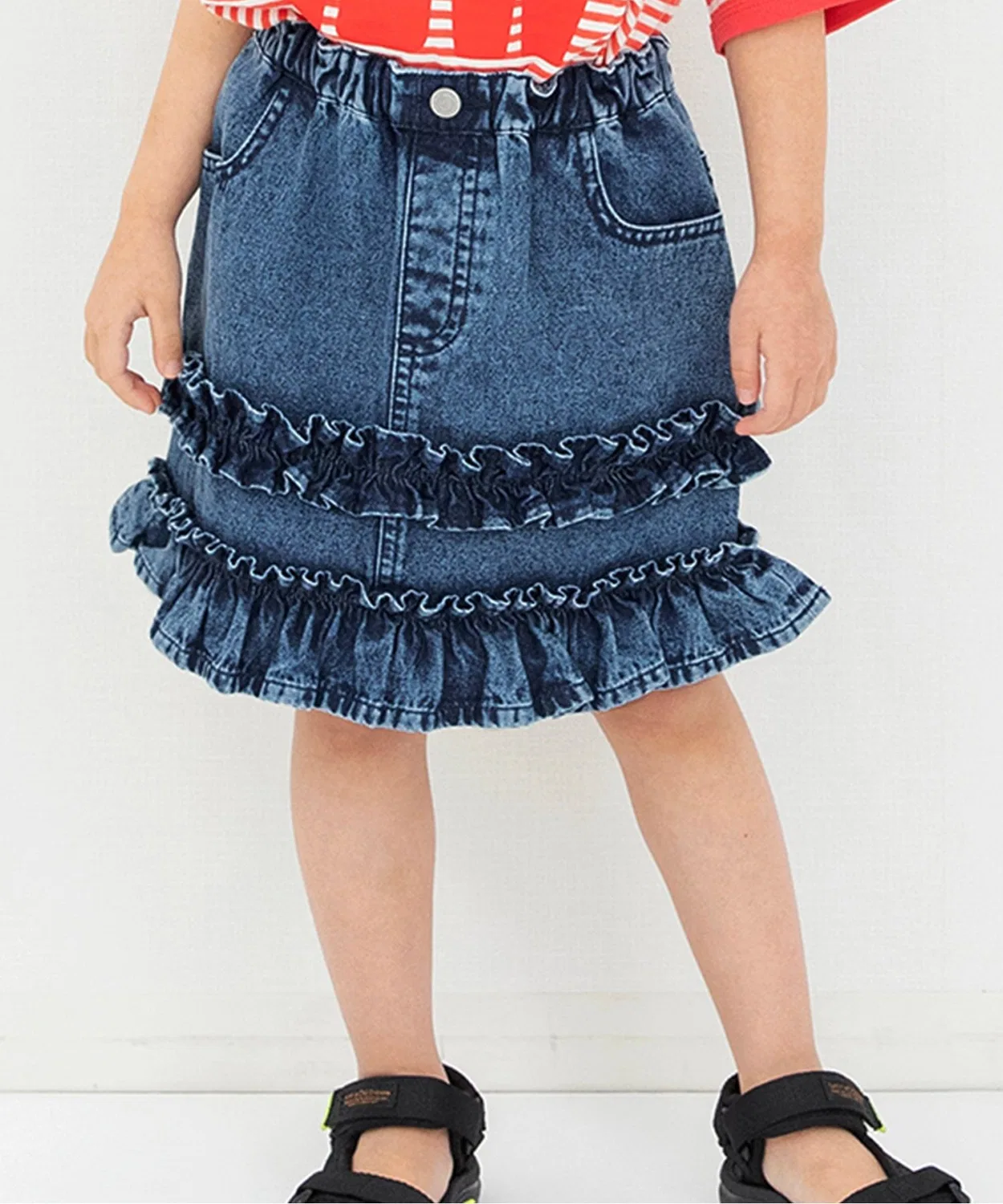 Юбка джинсовая с рюшами BREEZE, детская, голубой