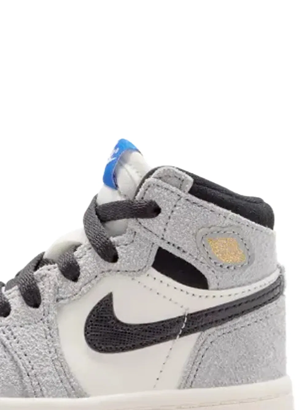 Кроссовки Air Jordan 1 Retro High из кожи Jordan Kids, серый — фото 2