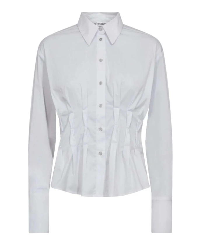 

Белая плиссированная рубашка с завышенной талией Co'Couture, белый