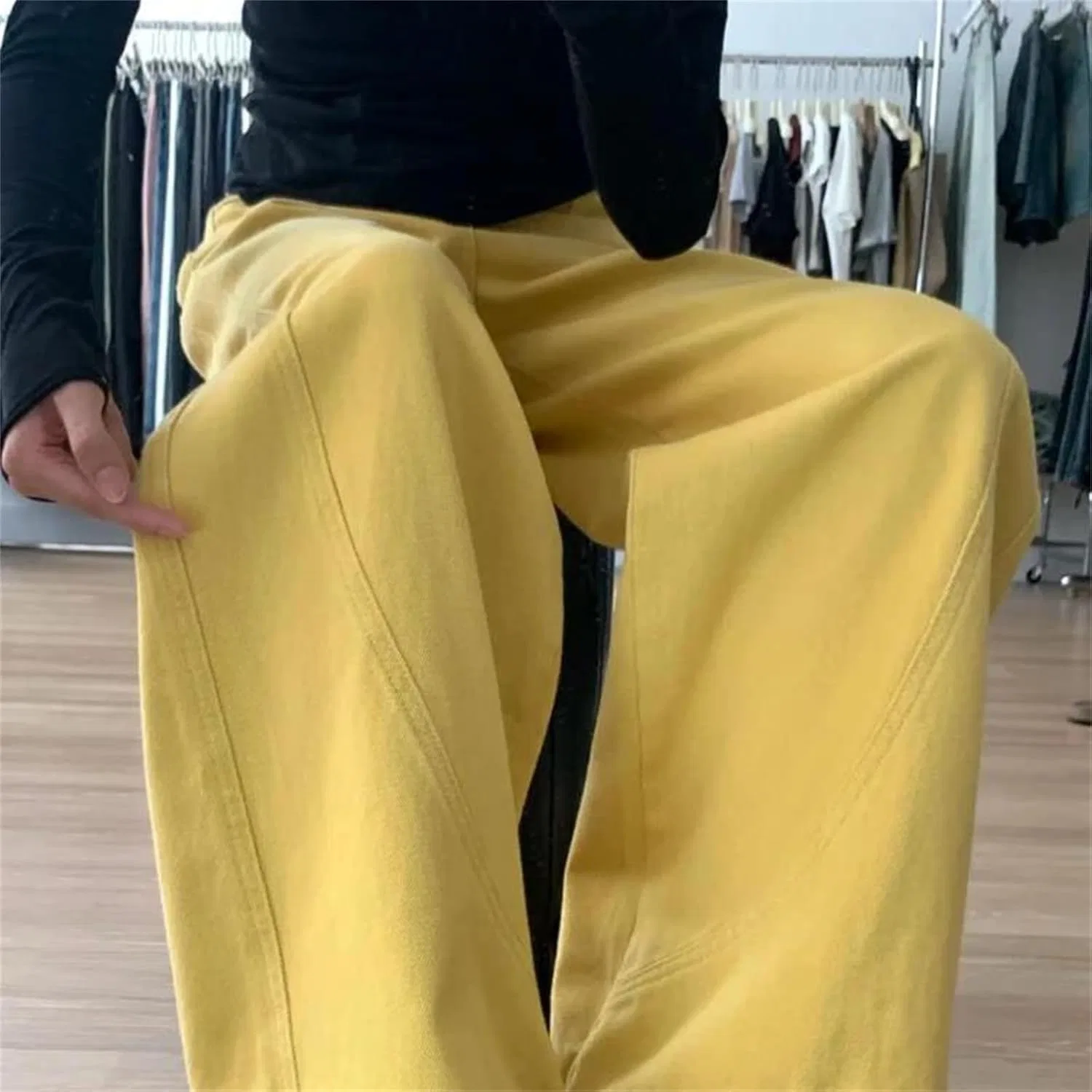 Джинсы свободные, Wrangler, желтый — фото 4