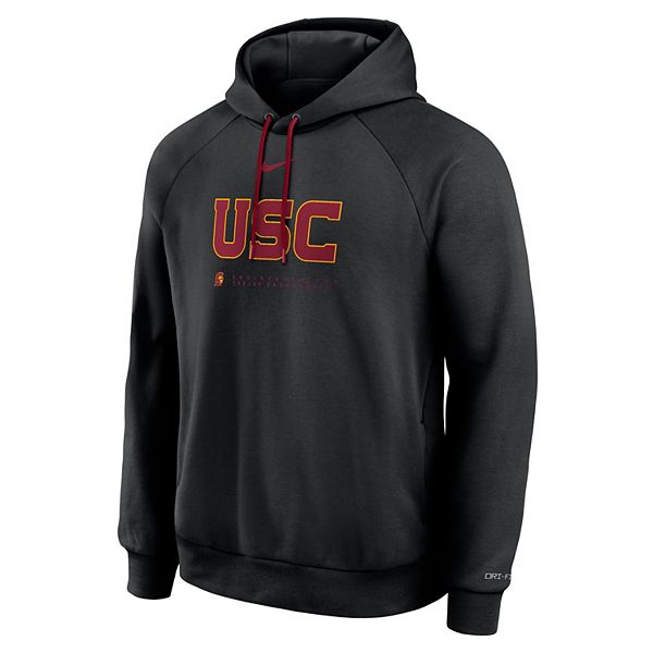 Мужская черная толстовка usc trojans 2025 courtside basketball practice raglan dri-fit Nike — фото 3