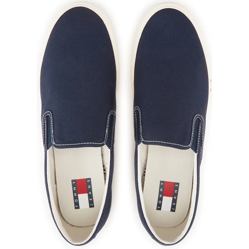 Кеды мужские low top canvas Tommy Hilfiger, Navy Blue C1G — фото 4