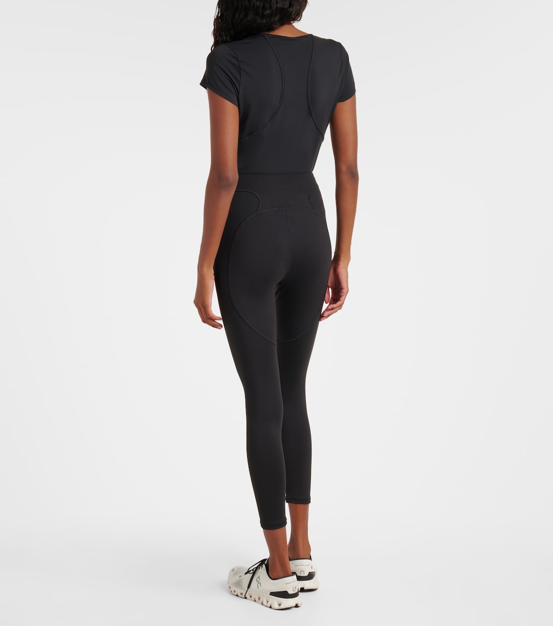 Укороченные леггинсы с высокой талией Adidas by Stella McCartney, черный — фото 3