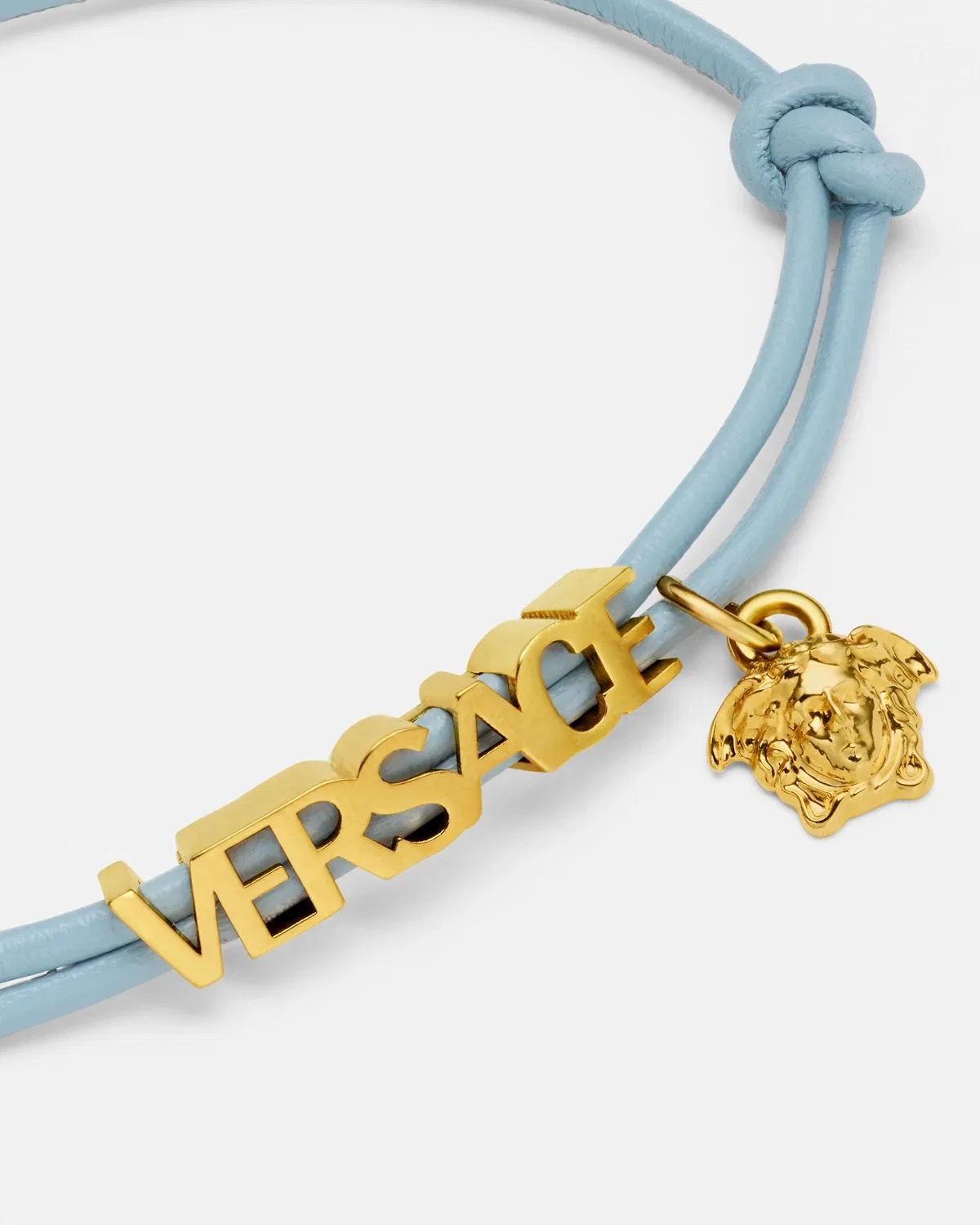 Кожаный браслет VERSACE, голубой — фото 2