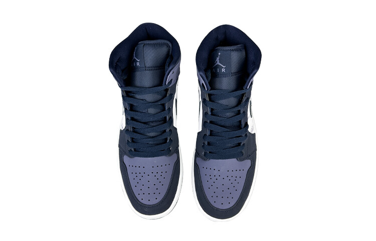 Кроссовки Air Jordan 1 Vintage Basketball Shoes Unisex Mid-top Purple, белый — фото 4