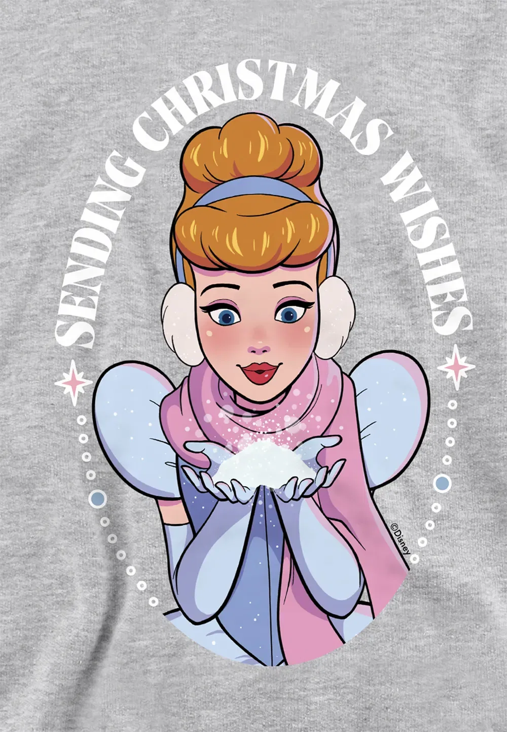 Детский худи Disney Cinderella Christmas Wishes, Athletic Heather, серый — фото 2