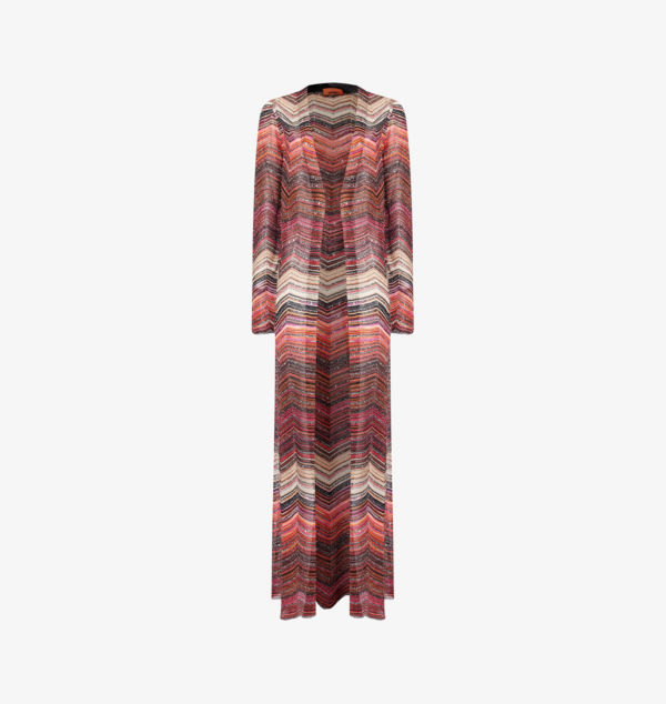 

Длинный кардиган с металлическим узором в шевронный узор Missoni, черный