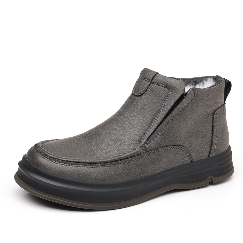 

MODENGPAN Тёплые короткие зимние ботинки мужские серые [Шерсть], цвет Gray [Wool]