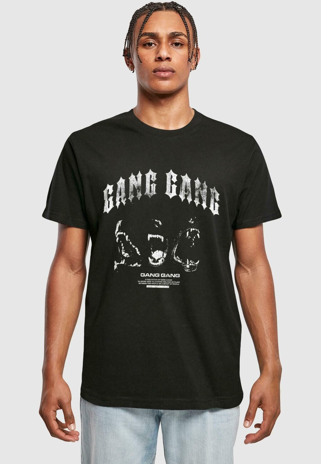 

Футболка с принтом GANG GANG TEE Mister Tee, черный